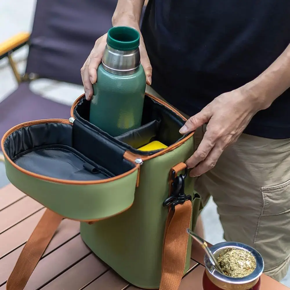 Bolsa de transporte para dos botellas de vino, bolsa de almacenamiento de botellas de vino de tela Oxford resistente al desgaste, organizador de Camping de gran capacidad resistente al agua