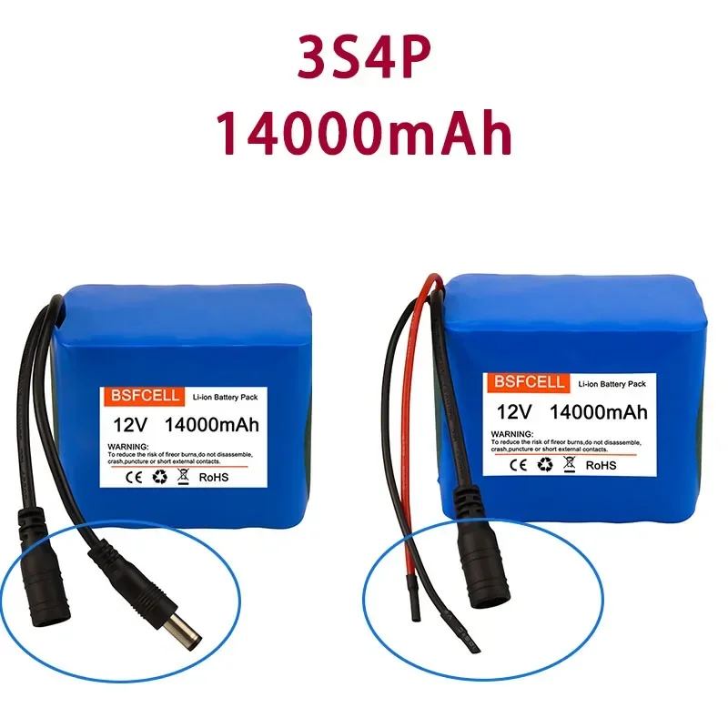 12V Battery Pack 3.5Ah 7Ah 10.5Ah 14Ah 17.5Ah Rechargeable Li-ion Battery 3S1P-3S5P For Street lights 12V electrical appliances.