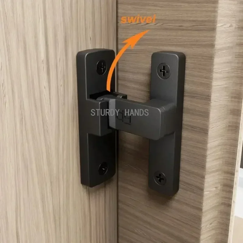 1 مجموعة لكمة خالية 90 درجة مزلاج الباب مشبك 180 °   مكافحة سرقة مزلاج الباب مستودع الحظيرة غرفة الحمام قفل مشبك قفل الباب المنزلق