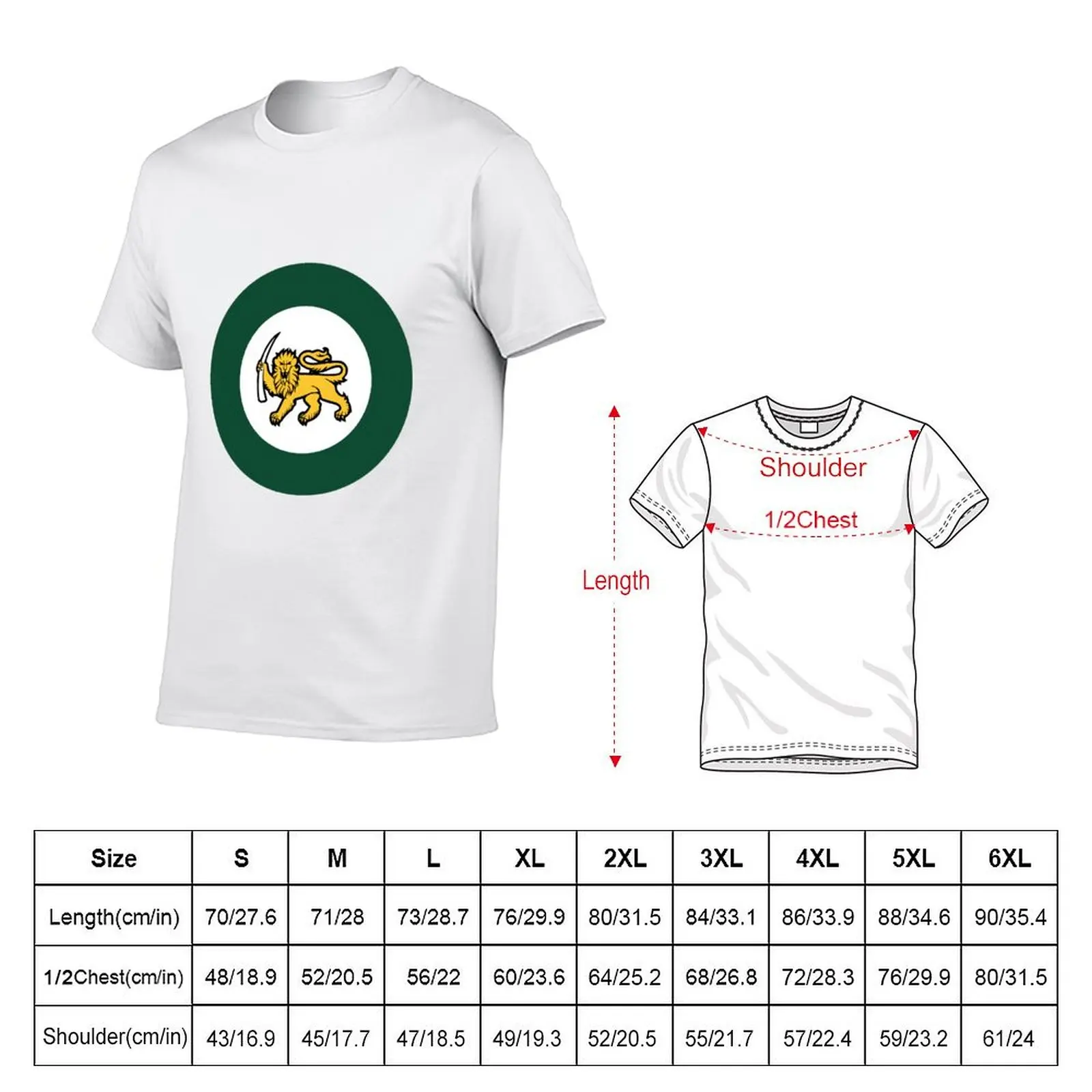 Rhodesian Air Force Roundel T-Shirt Big Size Crew Neck T-Shirt