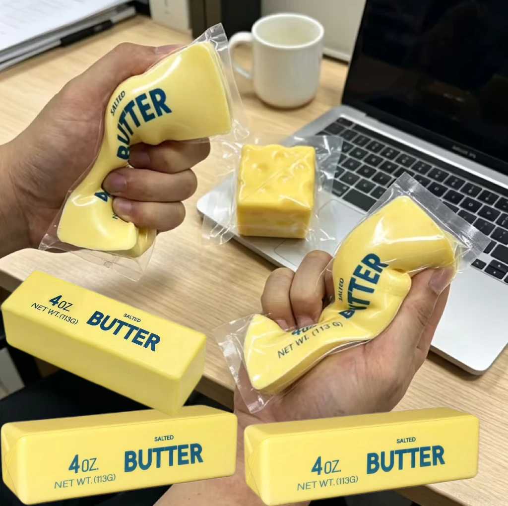 Decompress Simulation Butter Strips Slow Rebound Wet Pinch Toys Super Soft Butter Squishy Stick Portable Office Relaxation Toys