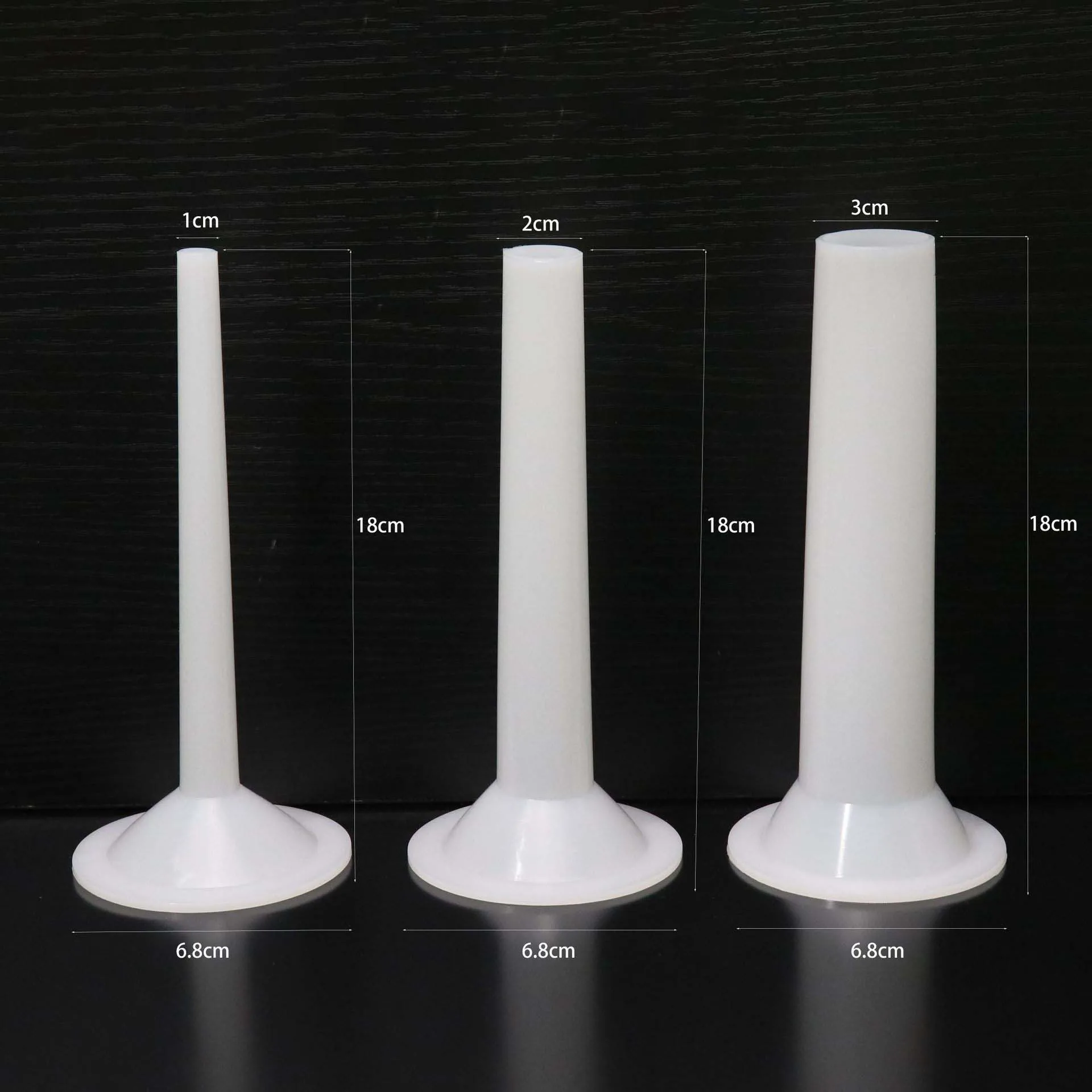 3pcs/set Food Grade Sausage Maker Funnel Filler Meat Stuffer Filling Tubes Funnels Nozzles Household Plastics Parts Accessories
