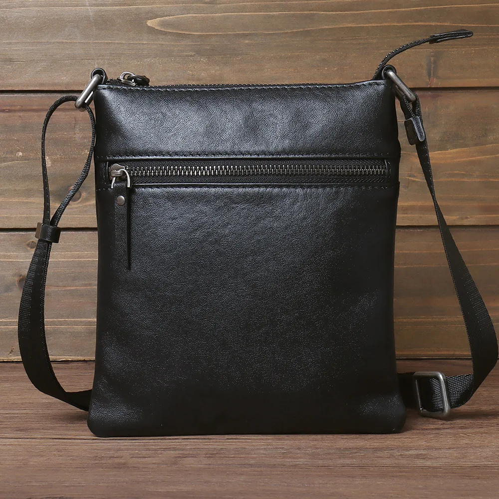Vintage Full-Grain Cowhide Crossbody Bag for Men