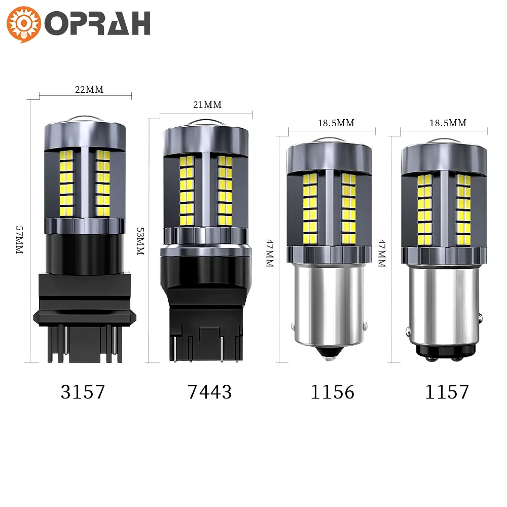 2pcs Oprah Super Bright Car Light PY21W P21W LED 1156 1157 BAY15D P21/5W Canbus Turn Signal Lamp 2016SMD No Error Brake Bulb 12V