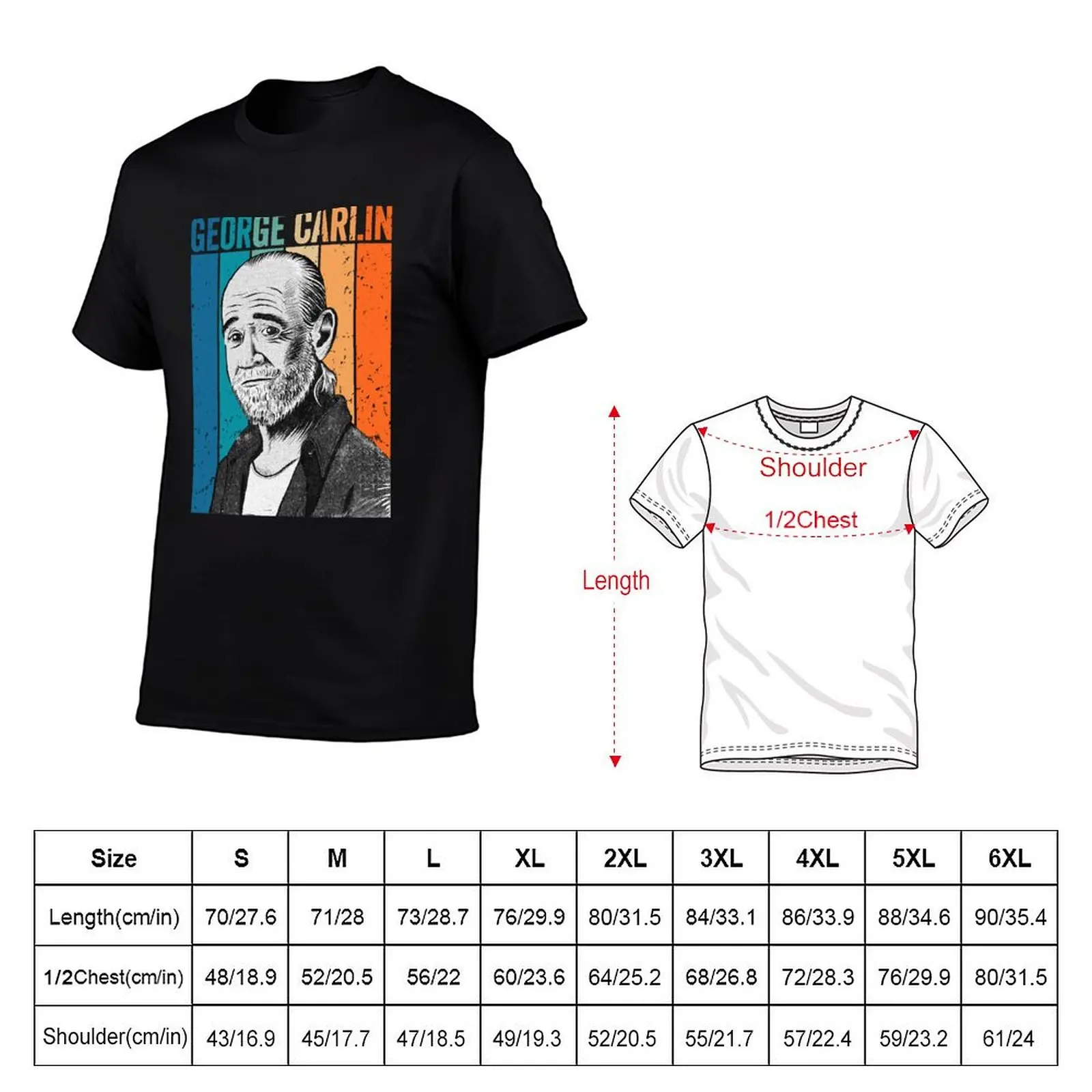 George Carlin Comedy Legend T-Shirt man t shirt plus sizes mens vintage t shirts