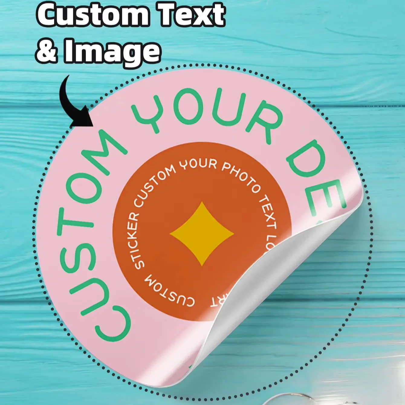 1-100 Pack Personalized Round Custom Stickers, Custom Image Text Creative Tags for Office Marking & Product Gift Packag Labels