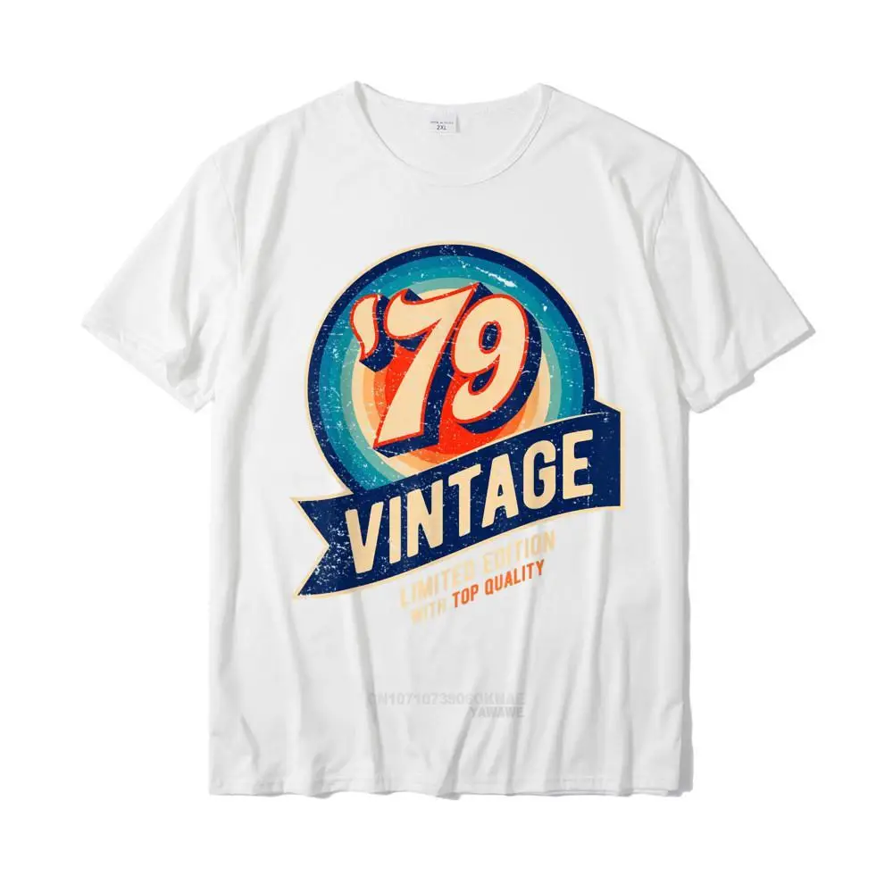 Camiseta masculina de verão, camiseta retrô gráfica, presente casual de aniversário, 4 ° aniversário, vintage, 1979