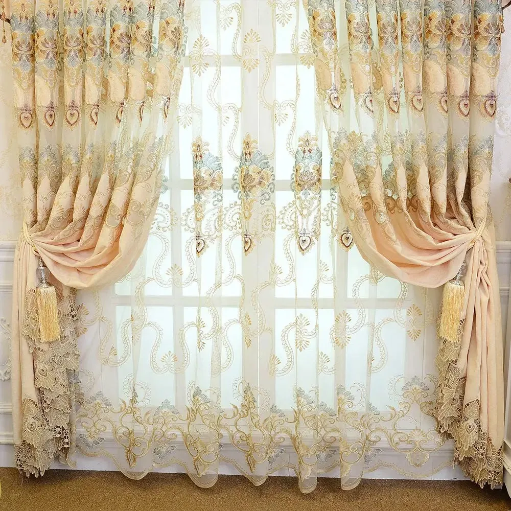 Noble Luxury Curtain for Window Bedroom Blackout Velvet Cloth Drape Fabrics Shade Panel Tulle Curtain Living Room