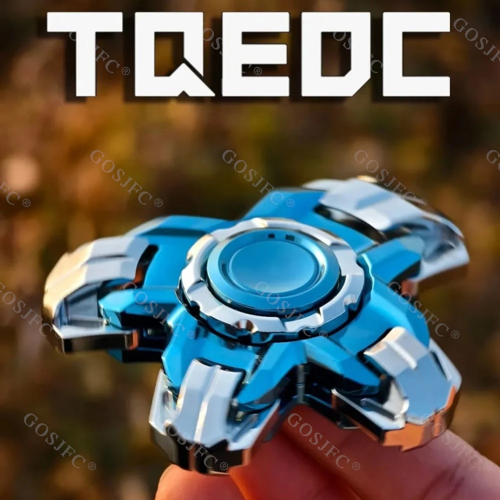 TQEDC Titanium Staal Mokume Open Nagel Gyro Fidget Spinner Stress Relief Speelgoed Fidget Speelgoed Volwassen Angst Relief Origineel Ontwerp