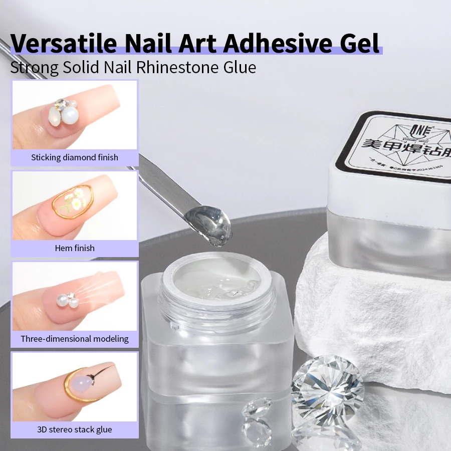 QNL 5g Nail Rhinestone Glue for Nails Super Strong Gel Nail Adhesive Glue No Wipe Nail Glue 3D Crystals Beads Diamonds Sticker - Image 2