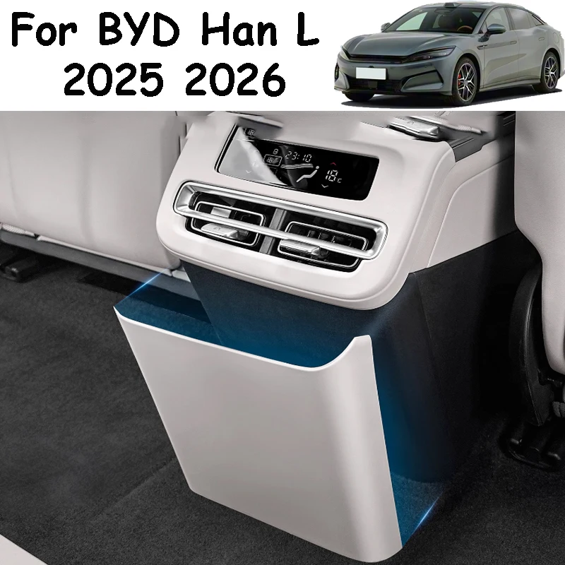 

For BYD Han L 2025 2026 Car Rear Exhaust Vent Anti Kick Decorative Frame Interior Decoration Anti Scratch Panel Accessories