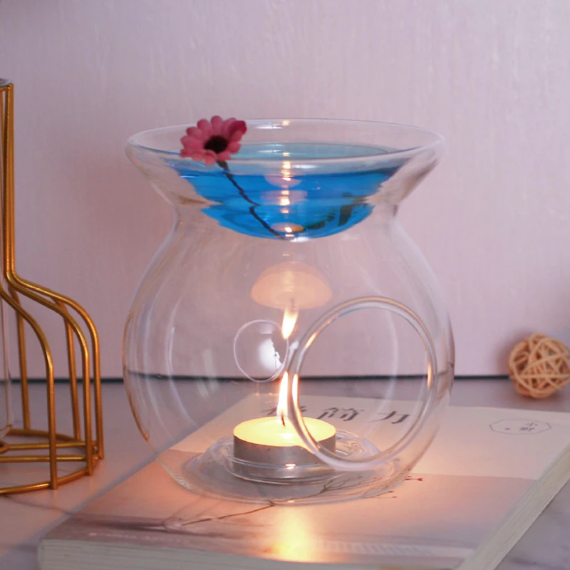 

2 шт./упак., высота = 12,5 см, курильница из пирекса ручной работы, украшение для дома, ароматическая плита, клубные настольные украшения, подсвечник, бытовой