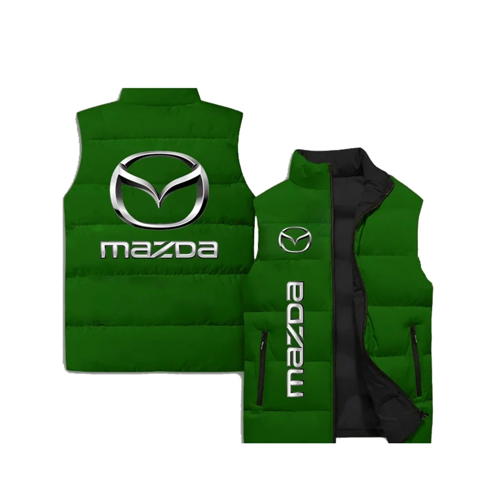 New Men\'s Outdoor Sports Jacket Men\'s Sleeveless Vest Mazda Pattern 3D Digital Printing Men\'s Casual Motorcycle Cotton Vest 8XL