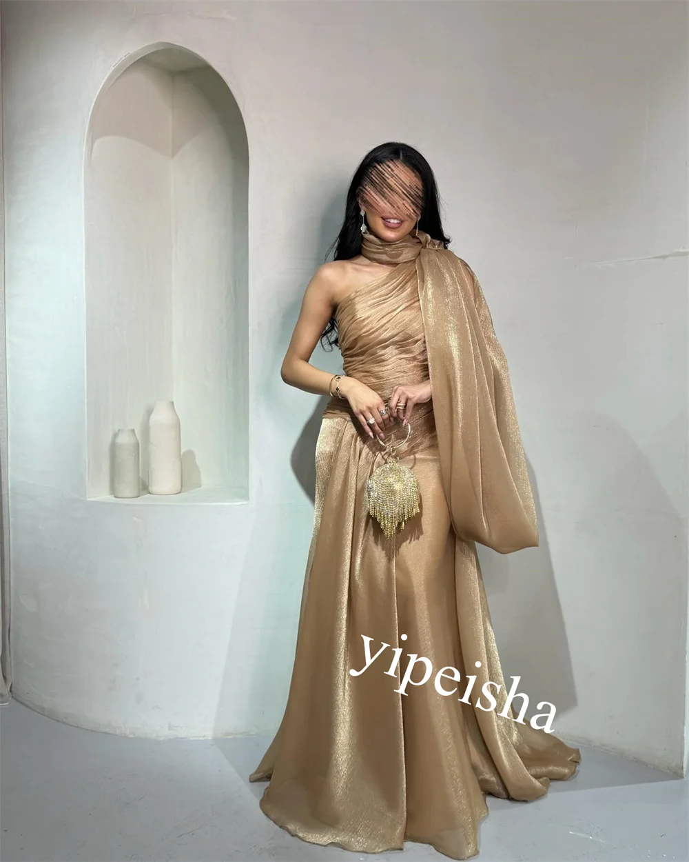 Jiayigong  Ball    Chiffon Pleat Party A-line One-shoulder Bespoke Occasion Gown Long Es Saudi Arabia