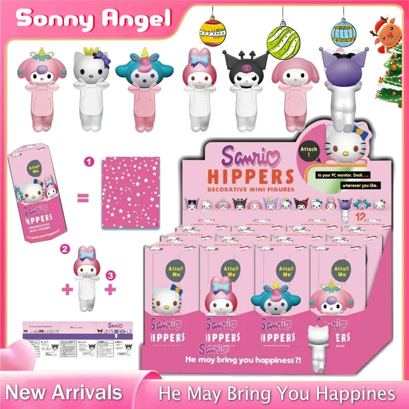 กล่องตาบอด Sonny Angel Kawaii Hello Kitty Melody Party Angel Mystery กล่องตาบอดอะนิเมะรุ่นของเล่นคริสต์มาสของขวัญ