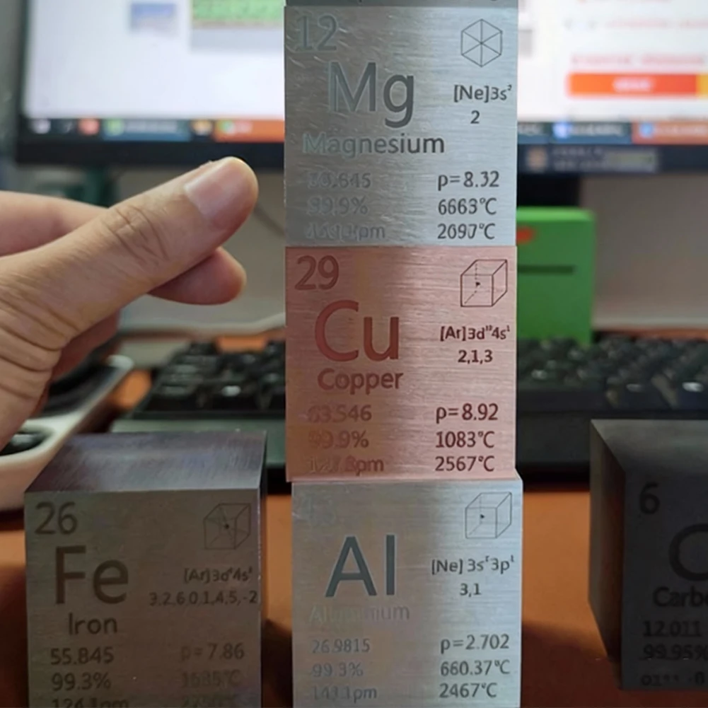 High Density Element Cube for Periodic Table Collections Lab Experiment Material Science Experience Teaching Figurines Miniature