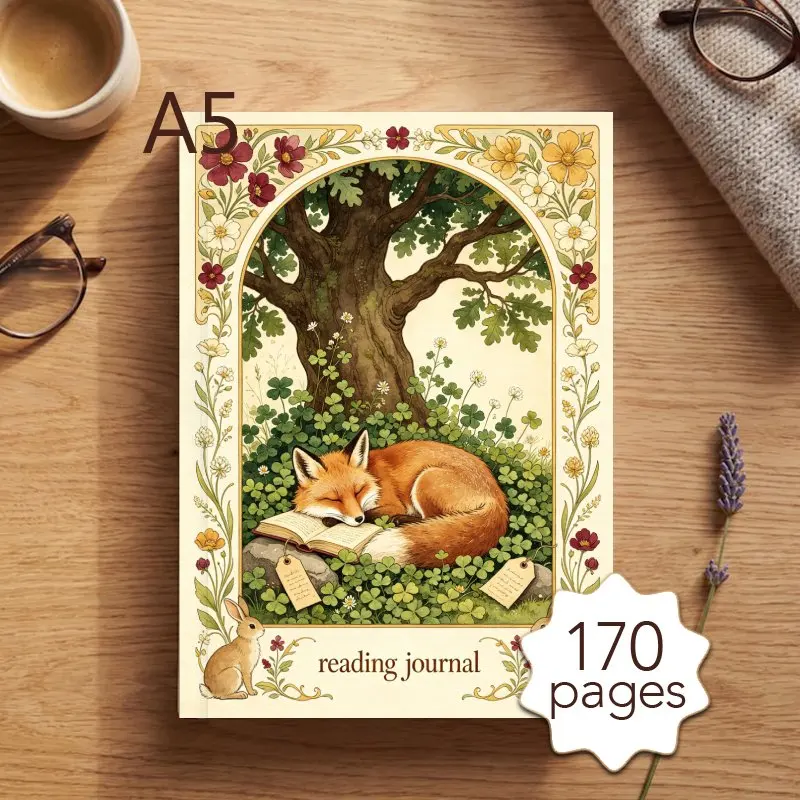 A5 Reading Journal,for Book Lovers, 52 Book Review Templates, Record Reading Notes & Book Quotes,Ideal Learning Gift for Readers