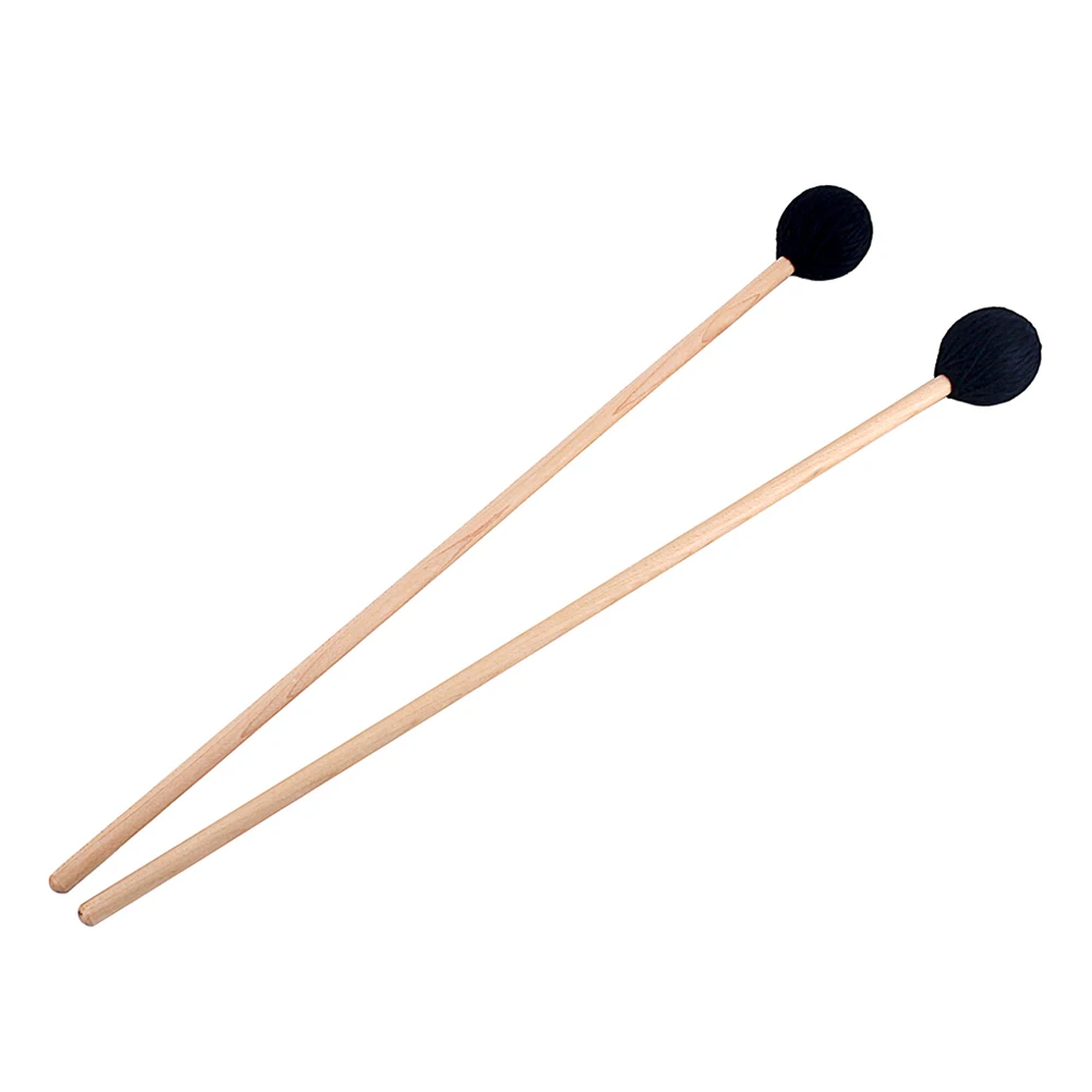 

2pcs Wool Felt Drum Mallets Bass Drumstick for Percussion Instruments Durable Wooden Core Heavy Duty Ellipse Head Comfortable