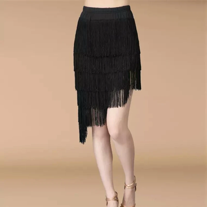 Multi-layer Fringe Latin Dance Skirt Practice Dress Rumba Dance/Salsa Dance Latin Dance Tassel Dress Professional Suit Female