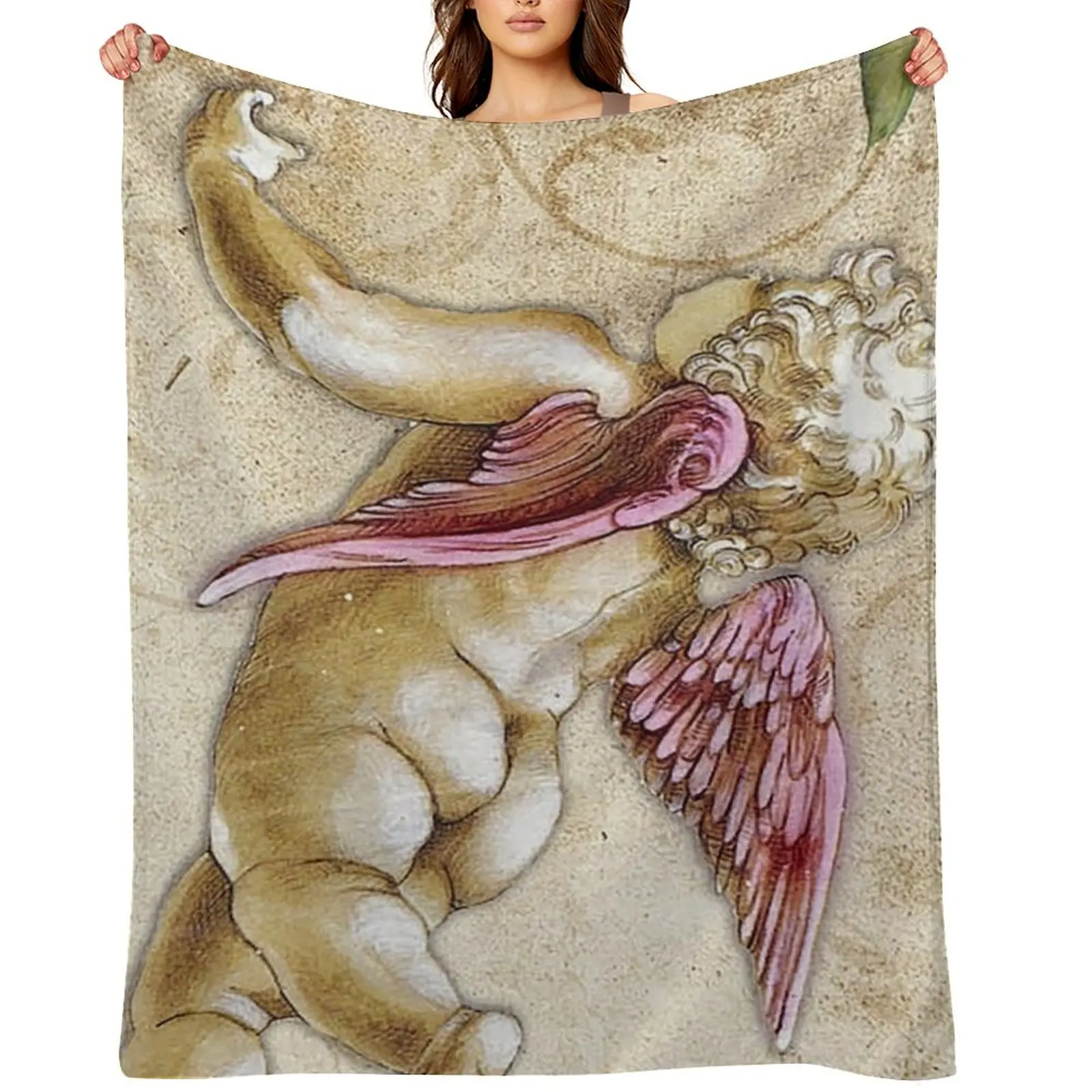 vintage angel, victorian angel Throw Blanket wednesday Decoratives Plaid Personalized Gift Blankets