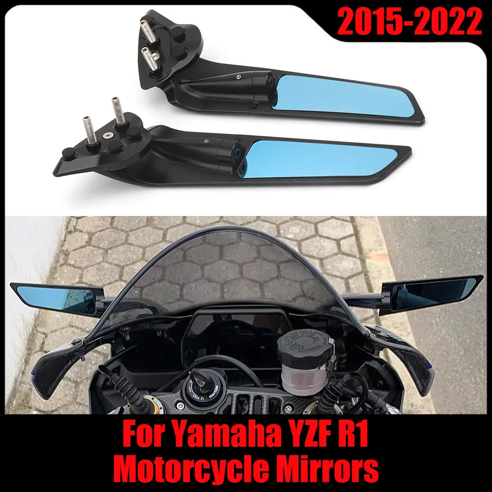 

R1 мотоциклетные зеркала с ЧПУ для Yamaha YZF-R1 2016, зеркала-невидимки, спортивный комплект зеркал с крылышками, регулируемые зеркала, зеркала на крыльях