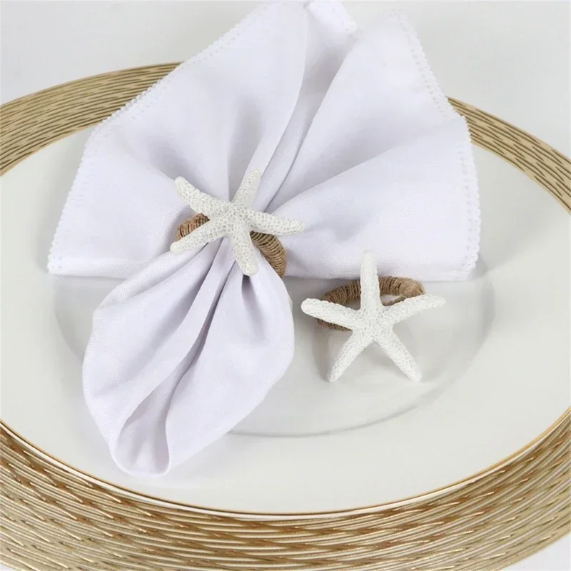 1pc Starfish Napkin Rings Ocean Coastal Nautical Summer Wedding Party Beach Table Dining Decor Napkin Holder Wedding Decoration