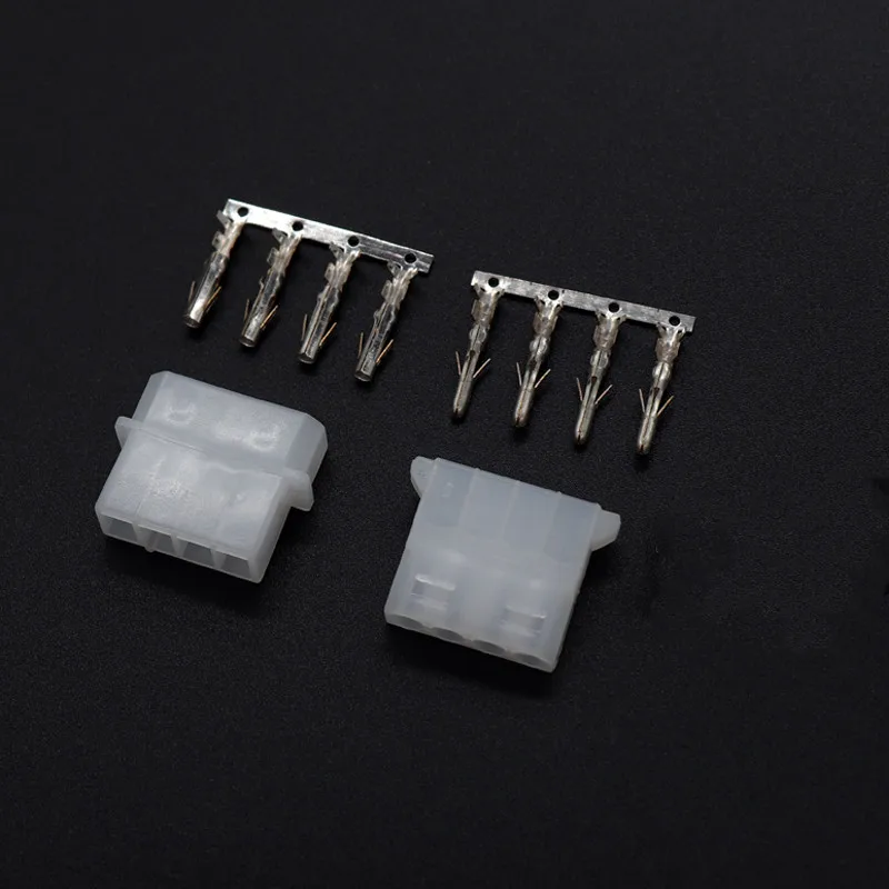 10 Sets 5.08mm Computer Power Connector Large 4 Position 4P D Type Male and Female Plastic Shell + Terminals Connector