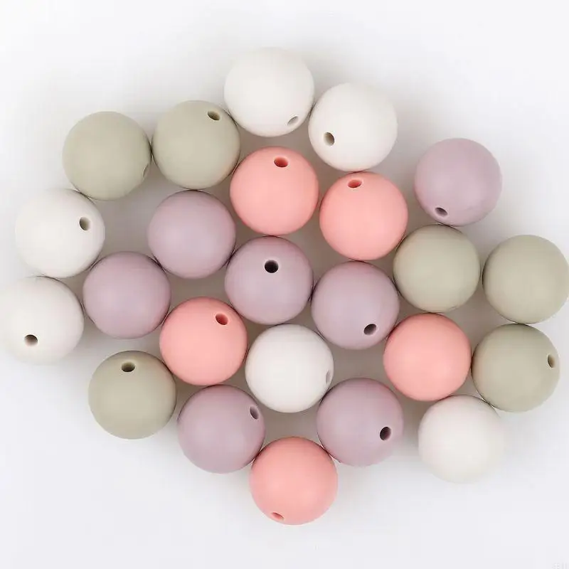 581F dla niemowląt gryzak silikonowy do żucia okrągły koralik luzem DIY Craft akcesoria do ząbkowania