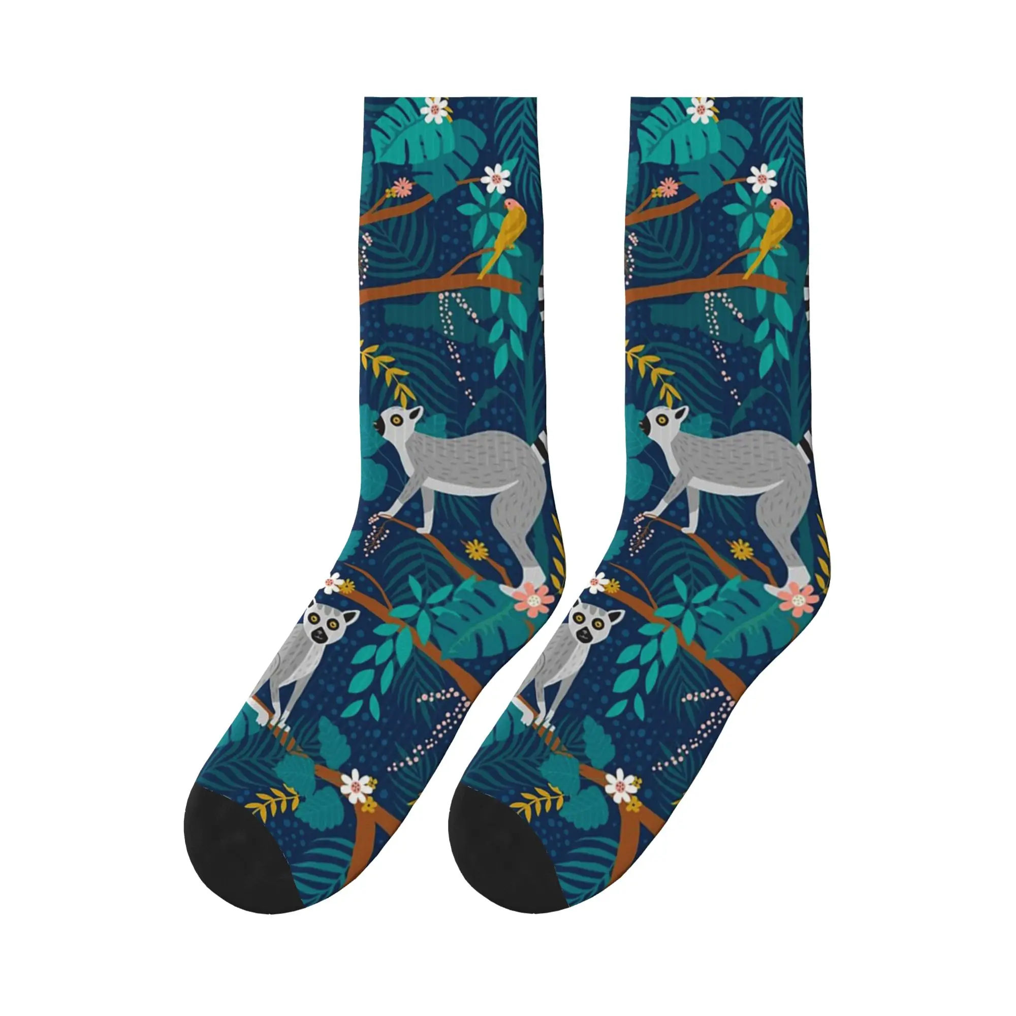 

Lemurs in a Blue Jungle Sports Socks Super Soft Stockings All Season Long Socks for Unisex Christmas Gifts