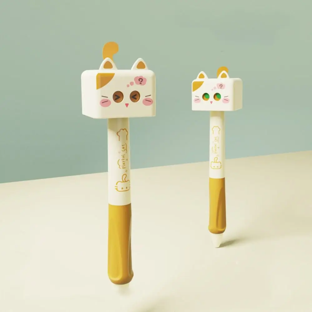 

4Pcs/box New Cat Gel Pen Stress Relief 0.5mm Black Ink Ballpoint Pen Smooth Quick Drying Neutral Pen School Office