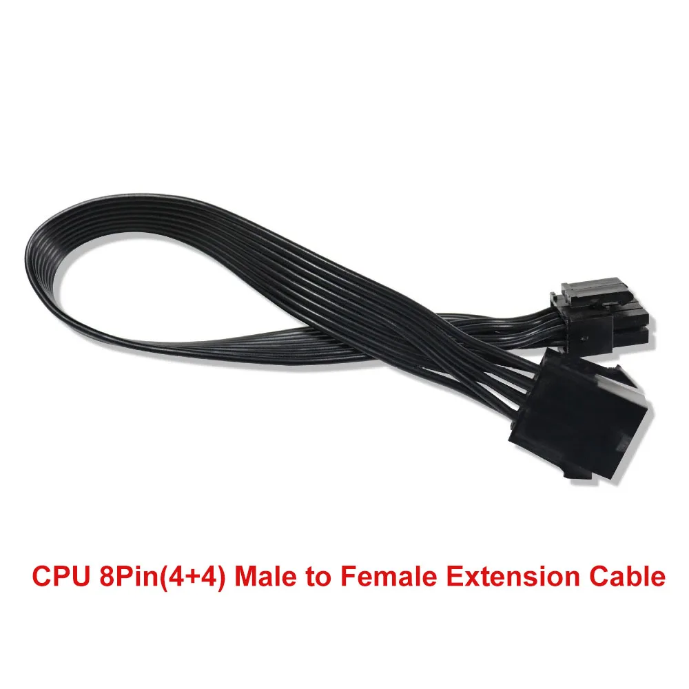 30cm CPU 8Pin(4+4) Male to Female Extension Cable 18AWG ATX Motherboard Power Supply Cord for Desktop PC P4 P8 PSU Extension
