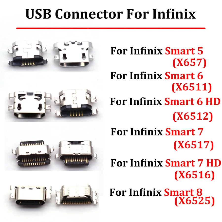 10pcs Good quality For Infinix Smart 6 HD X6517 Smart 5 6 7 8 X657 X6511 USB Dock Charger Port Charging Port Board