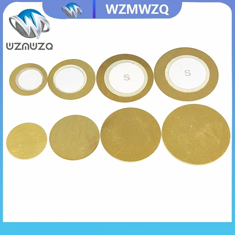 10 peças elementos piezo zumbador sensor de gatilho disco de tambor alto-falante piezo de cobre 12mm 20mm 27mm 35mm 50mm piezoelétrico