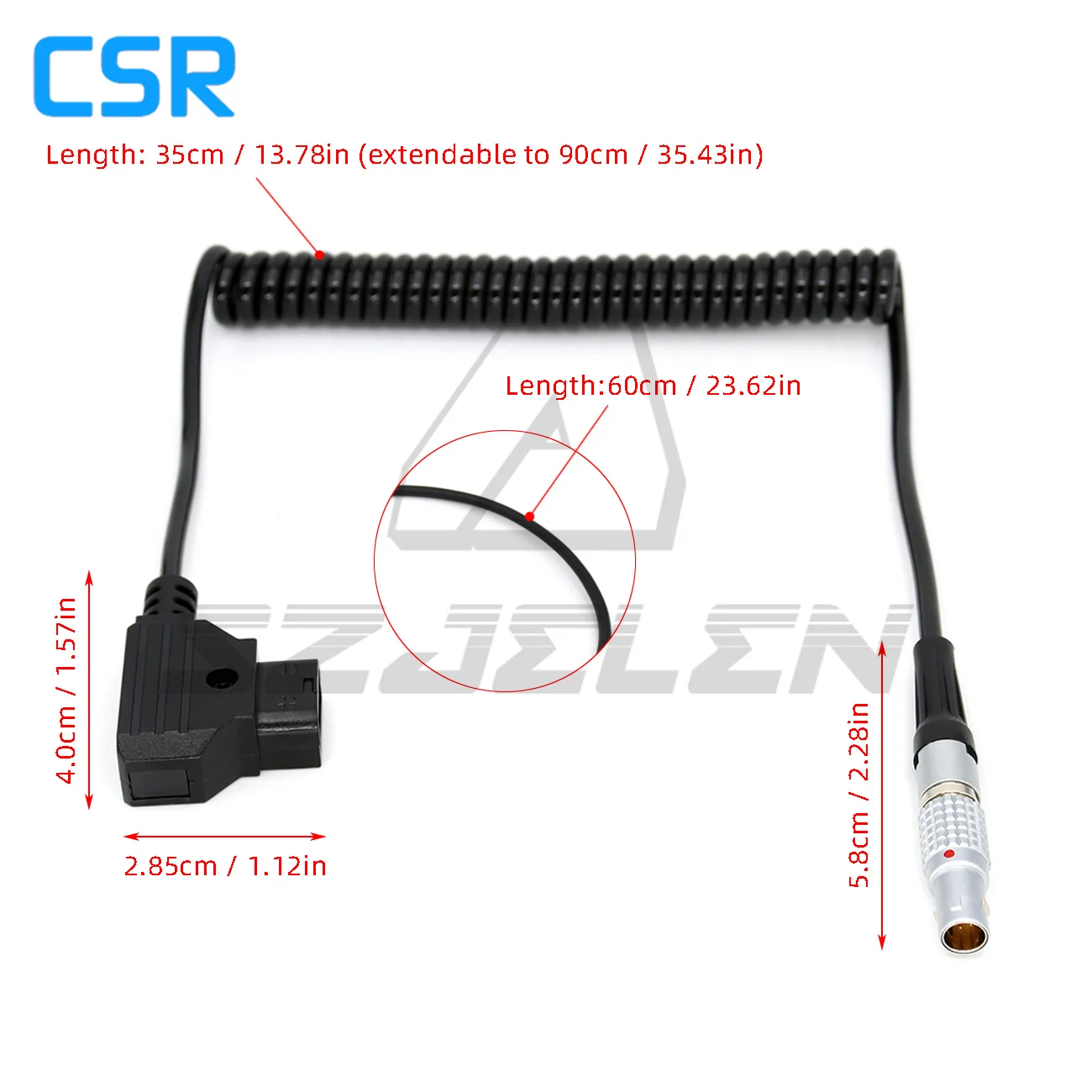 DTAP to 0B 7Pin for  TILTA Nucleus-M WLC-T03 Motor Power Cable Stretchable spring cable