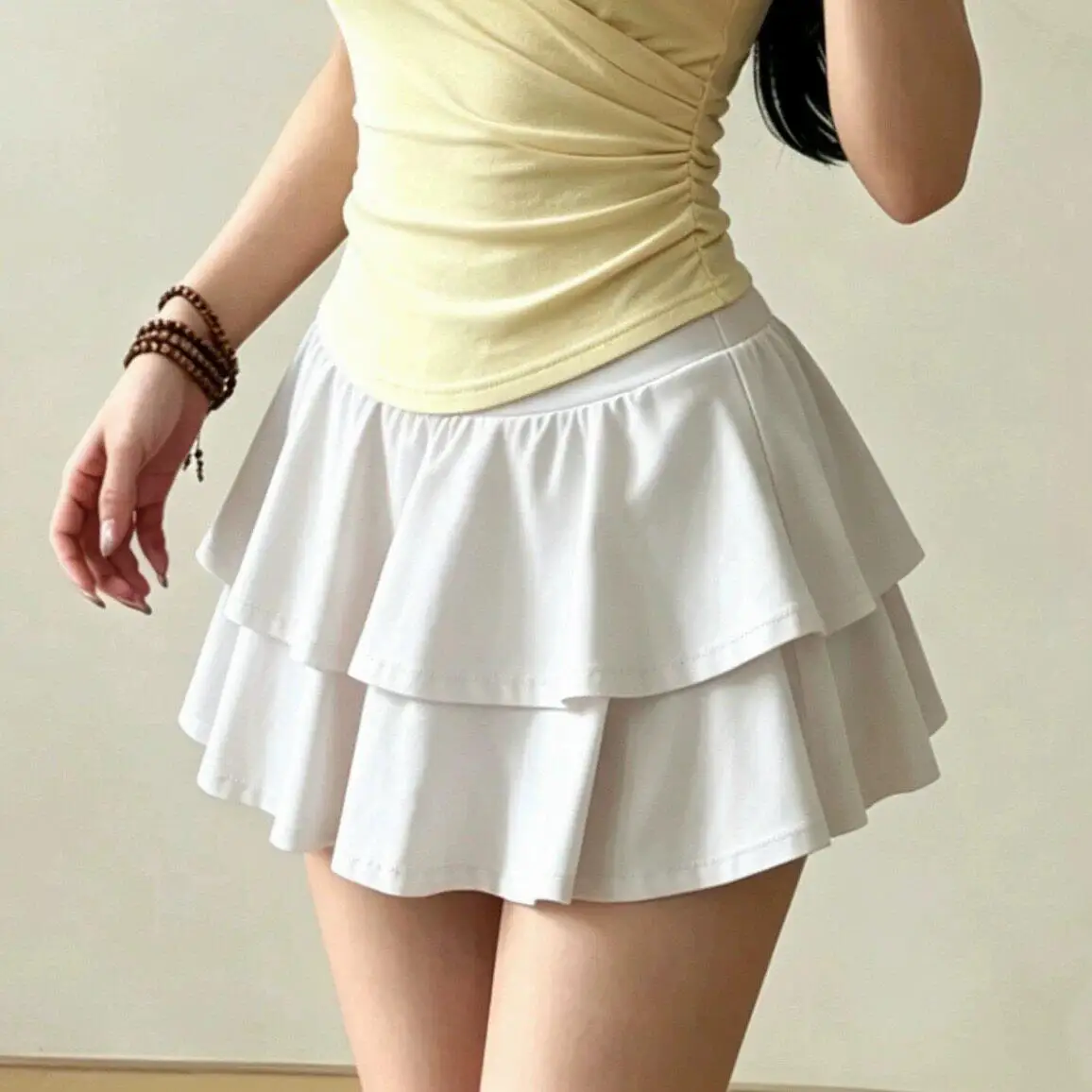 Cake Skirt Anti-exposure Tennis Sports Skirt High-waisted Quick-drying Badminton A-line Skirt Fitness Dance Yoga Shorts Clothing