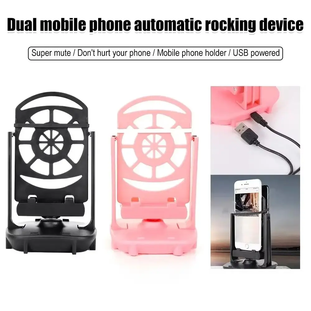 

Plastic Desk Walking Swing Bracket Bearing Type Silent Desktop Phone Stand USB Cable Portable Phone Holder Pedometer