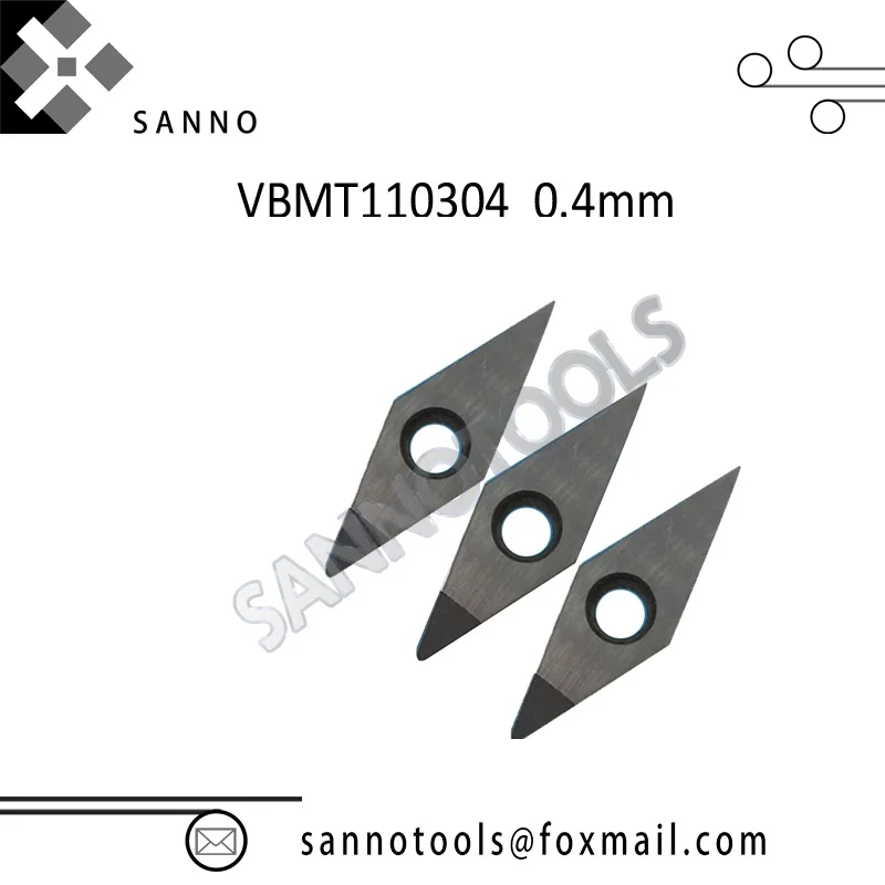 High Quality 1pcs R0.2 VBMT110302 / R0.4 VBMT110304 / R0.8 VBMT110308 CBN CNC Carbide Turning Inserts