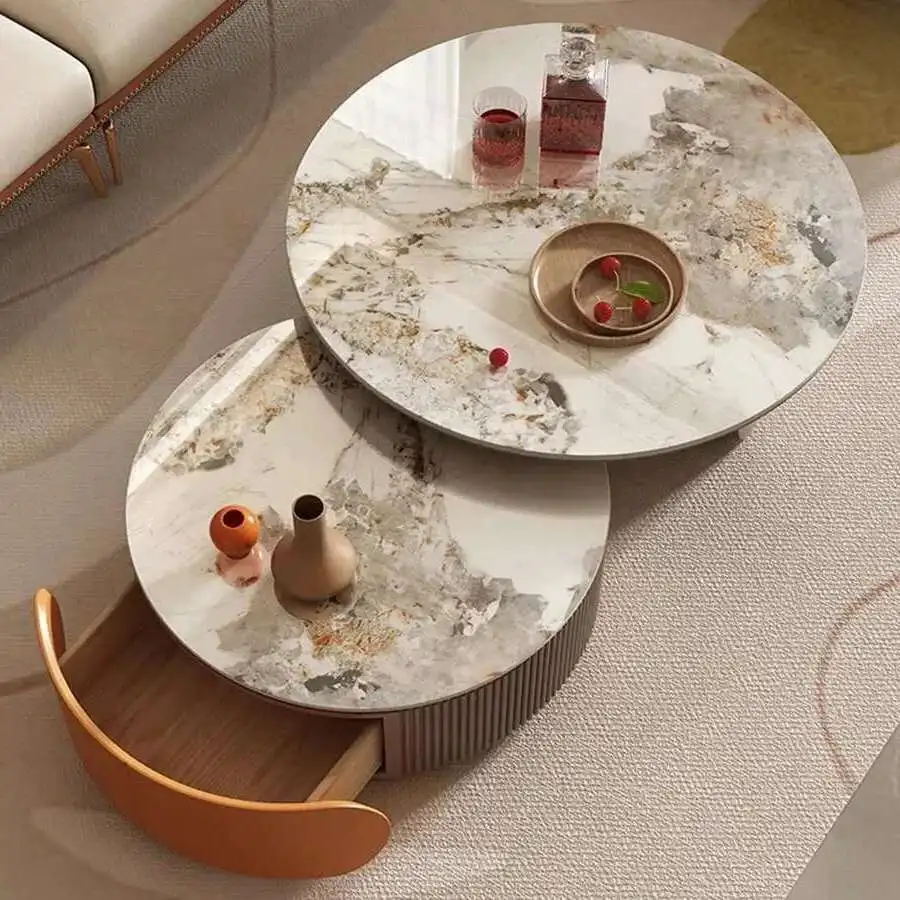 

Living Room Coffee Table Home Set Marble Top Unique Coffee Table Modern Sofa Italian Extendable Luxury Table Basse FurnitureXS