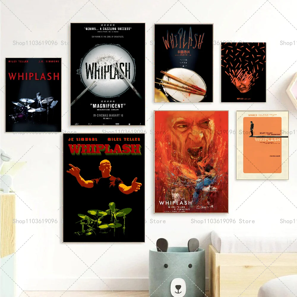 Classic Movie Whiplash Poster Self-adhesive Art Waterproof Paper Sticker Coffee House Bar Room Wall Decor