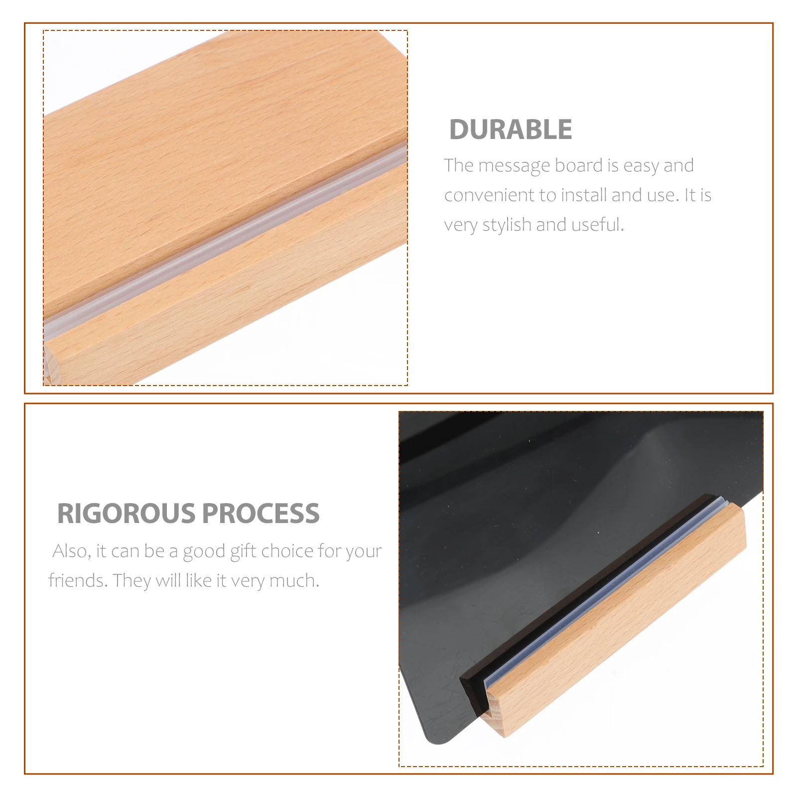 

Wooden Display Board Personal Dry Erase Bulletin Whiteboard Black Mini Blank Sign with Stand Boards