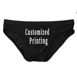 Men Briefs Custom Printing Logo Male Smooth Boxer Briefs Underpants DIY Printed Inner Briefs Panties