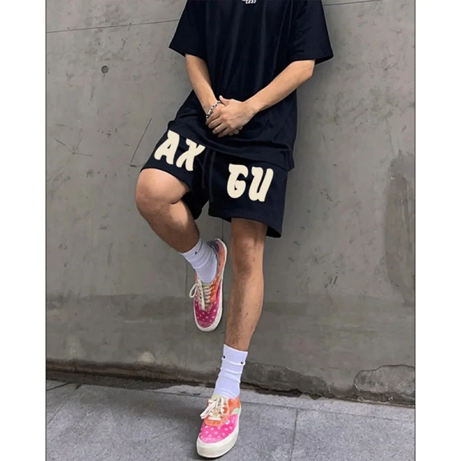 

Простой нишевый дизайн, летние мужские шорты с буквенным принтом, повседневная трендовая одежда