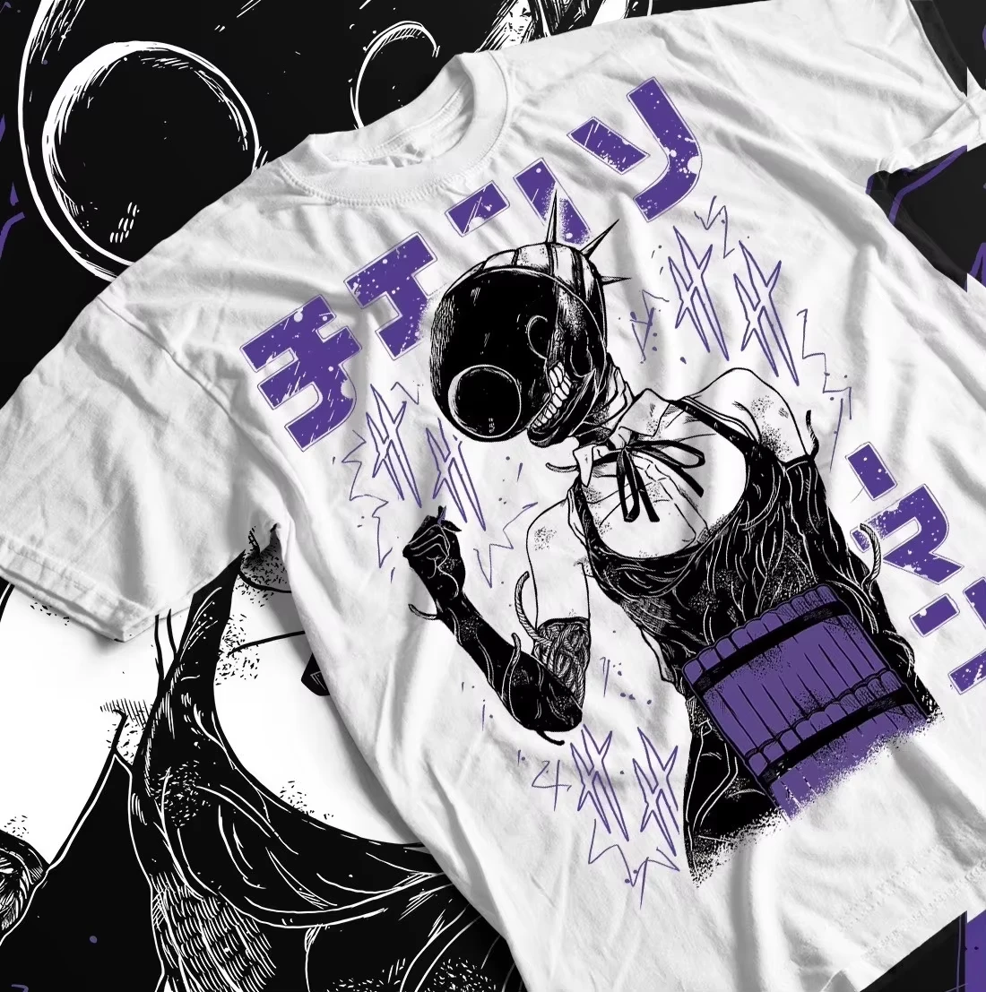Chainsaw Man Makima Power Aki Denji Anime bedrucktes T-Shirt für Herren und Damen, Herren-T-Shirt, Sport-T-Shirt, Herren-T-Shirt