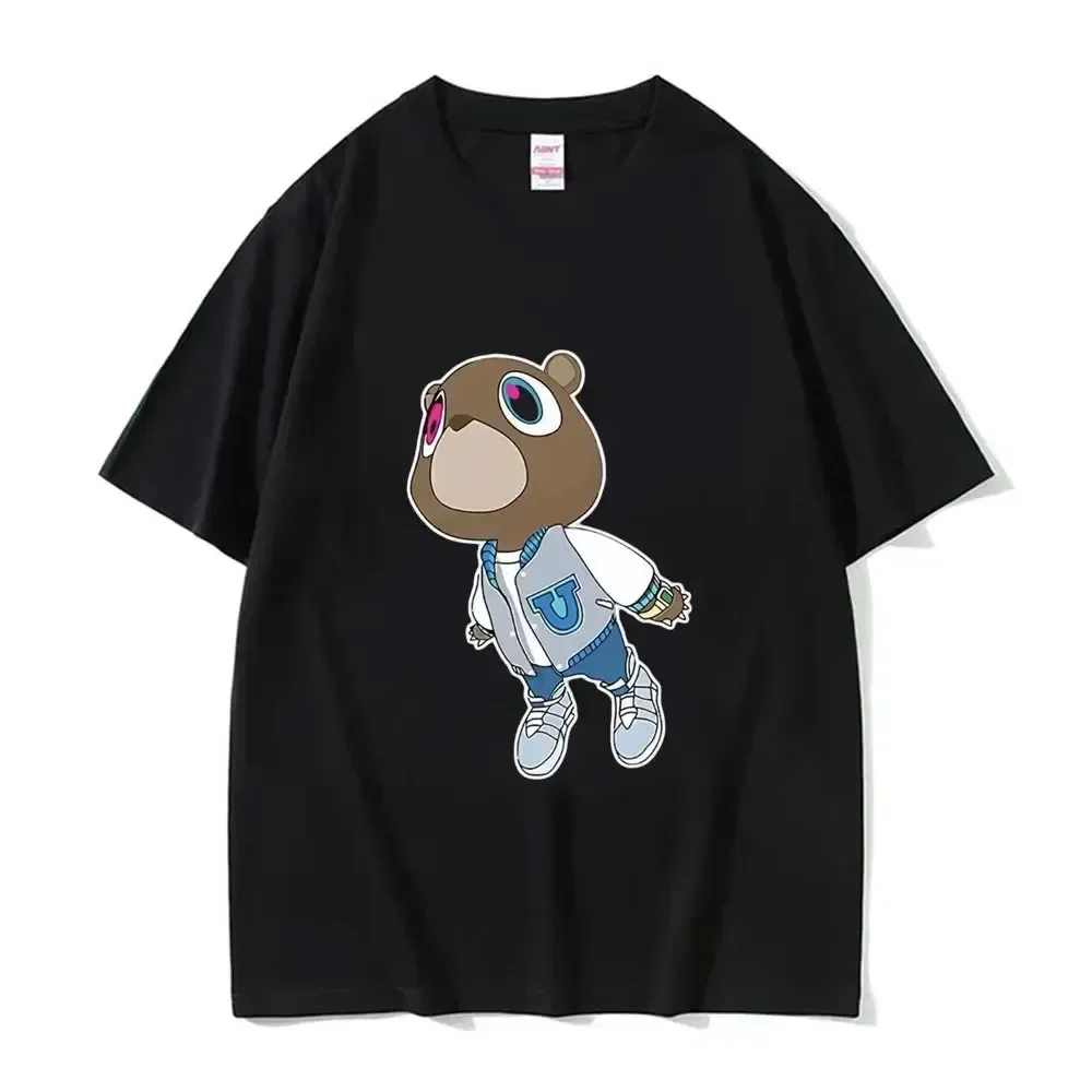 Kanye West Graduation Bear T Shirt Men Women ' S Hip Hop Streetwear Oversized T-shirts Short Sleeve Unisex Pure Cotton Clothes