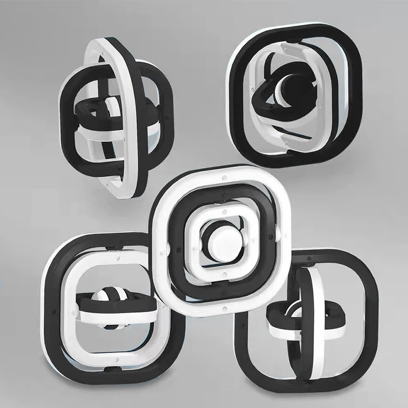 Giocattolo di agitazione giroscopico con punta delle dita in bianco e nero Alleviare lo stress Spinner Flip illimitato TDAH Giocattolo di rilevamento dell'ansia Regalo per bambini per adulti