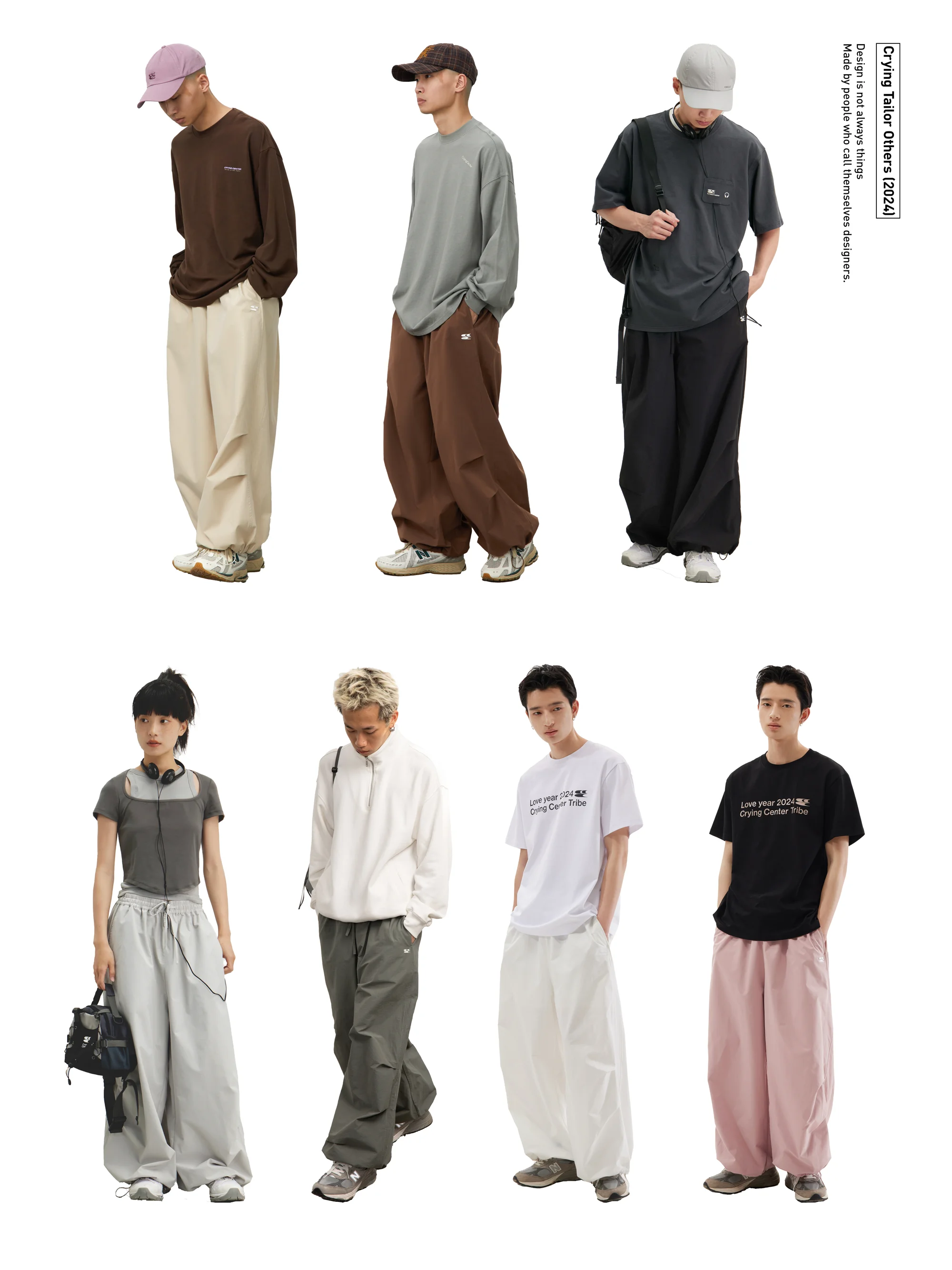 

Crnenter American Sle Wide Leg Airy Pants ey een Casual Trousers for Youth Loose Fit Long Pants All Seasons
