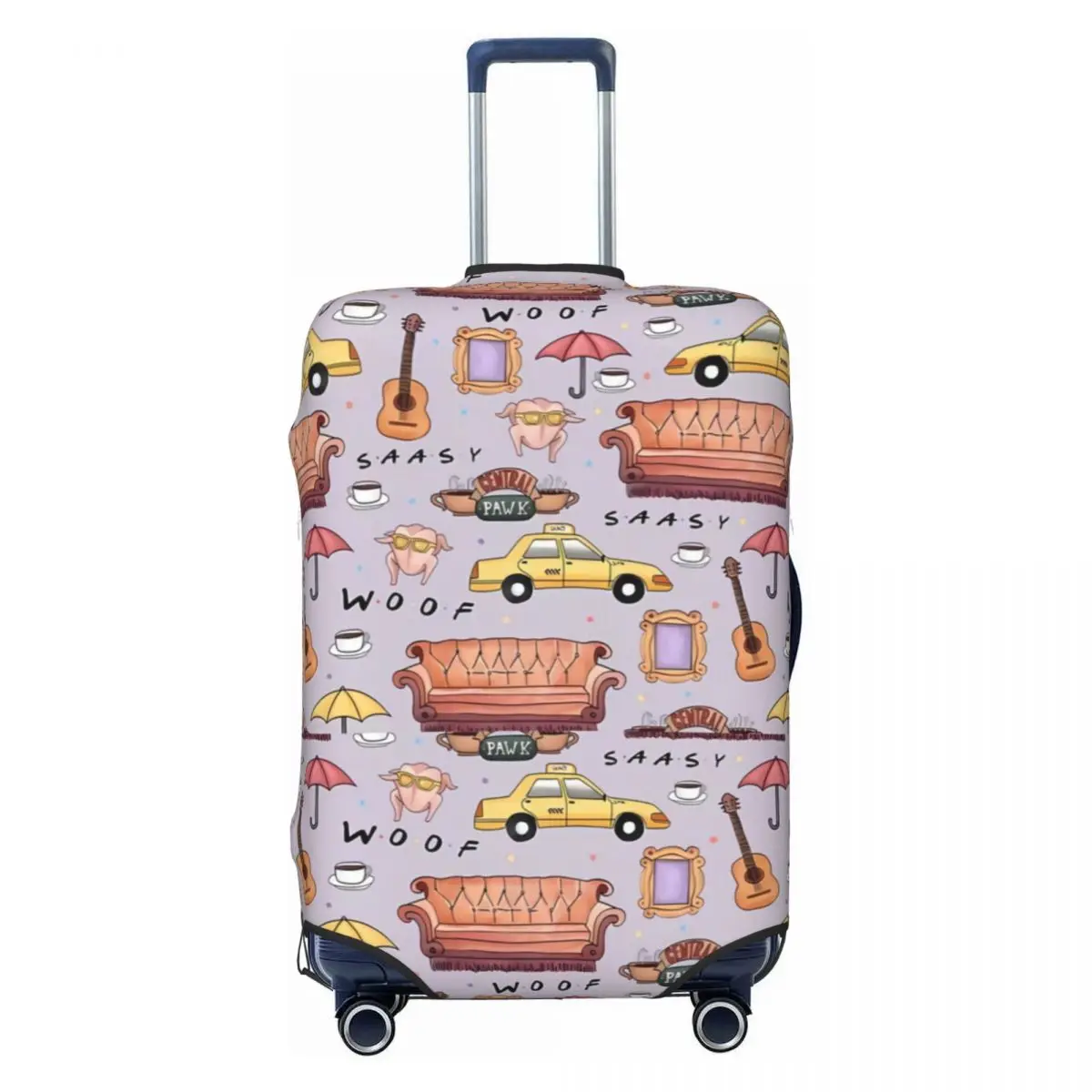 Friends Tv Show Print Suitcase Cover Funny Useful Travel Protection Luggage Supplies Holiday