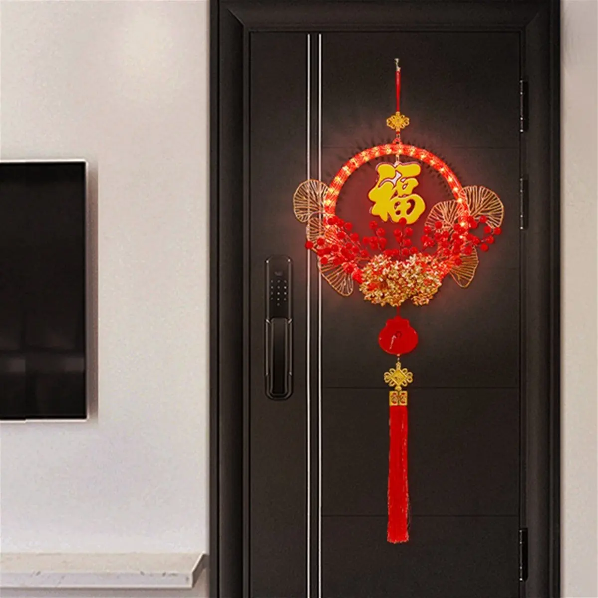 MYdaY- الصينية القمرية سعيدة السنة الجديدة متوهجة أضواء غامضة متوهجة إكليل مجموعة المواد أضواء ملونة المحيطة قطع معلقة، S B #3