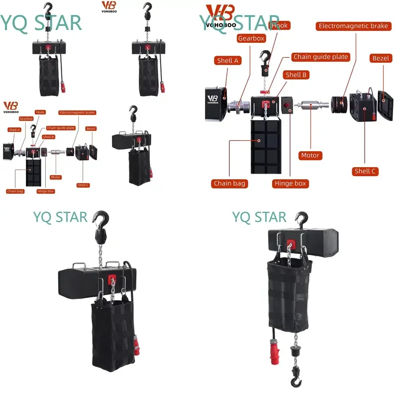 Electric Chain Hoist for Stage Lift 500kg 1 Ton 2 Tons Multifunctional Wire Rope Hoist for Construction Industrial Use