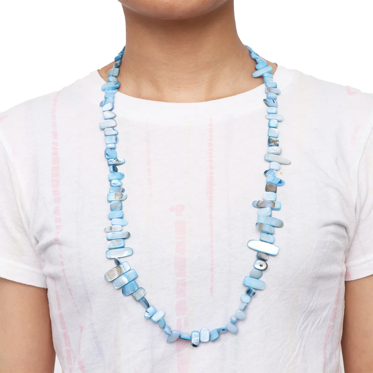 

Natural Stone Multicolor Irregular Strand Necklace Casual Wear DIY Bead Jewelry for Women Girls Family Gift